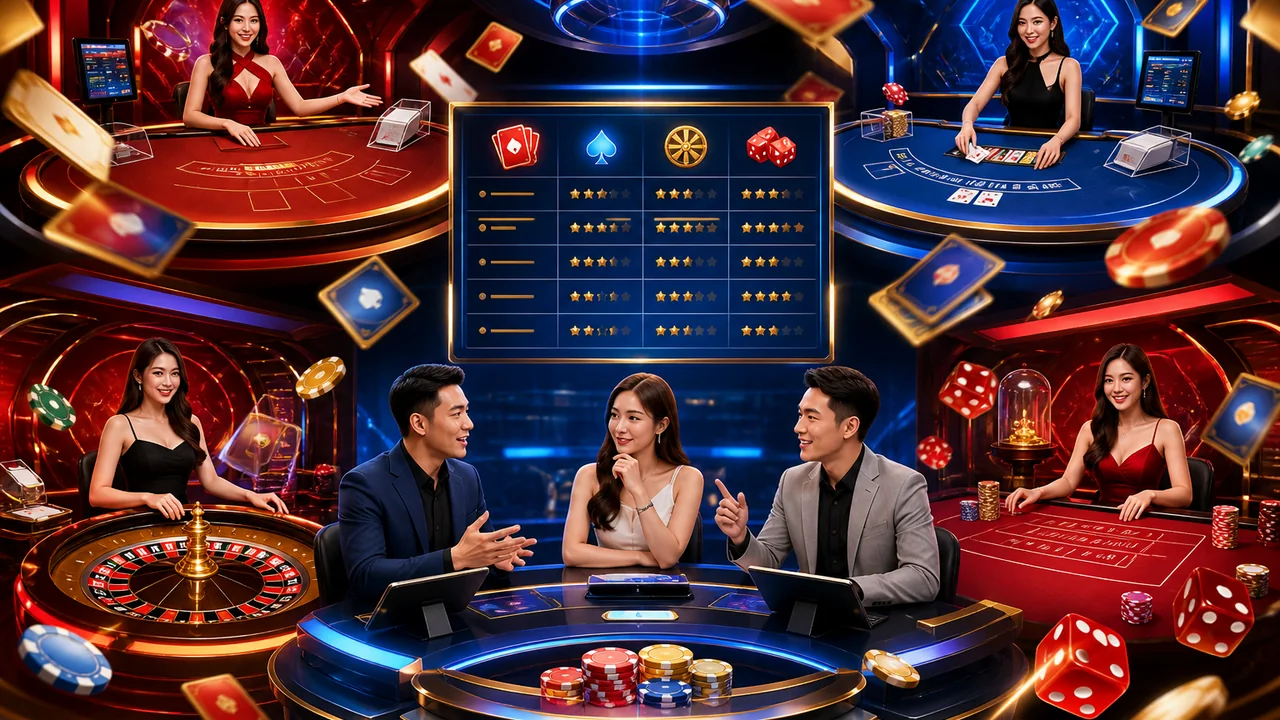 Bốn bàn chơi, một cách ghi chú dễ theo dõi: so sánh thuật ngữ baccarat blackjack roulette sicbo hubet